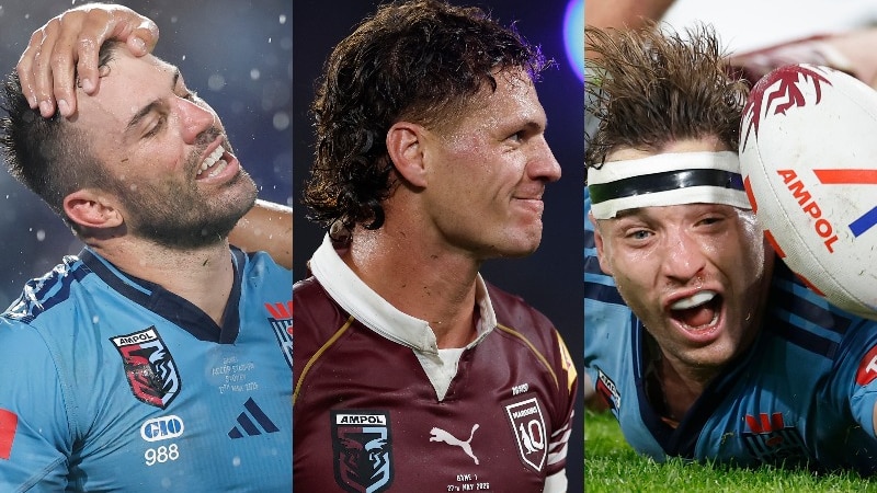 A composite image of James Tedesco, Kalyn Ponga and Cameron Murray.
