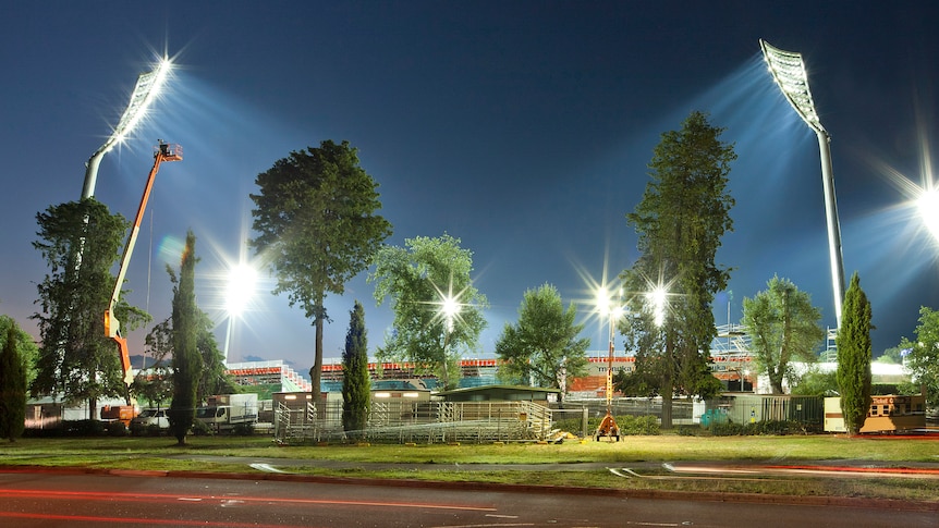 A planning rule wouldn't bend so the lights at this Canberra oval had to