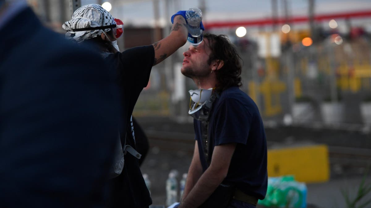 Protester at Delaney Hall pepper sprayed