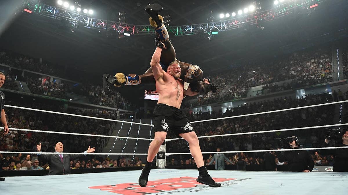 Brock Lesnar conquers Oba Femi in epic second match of rivalry at WWE Clash in Italy
